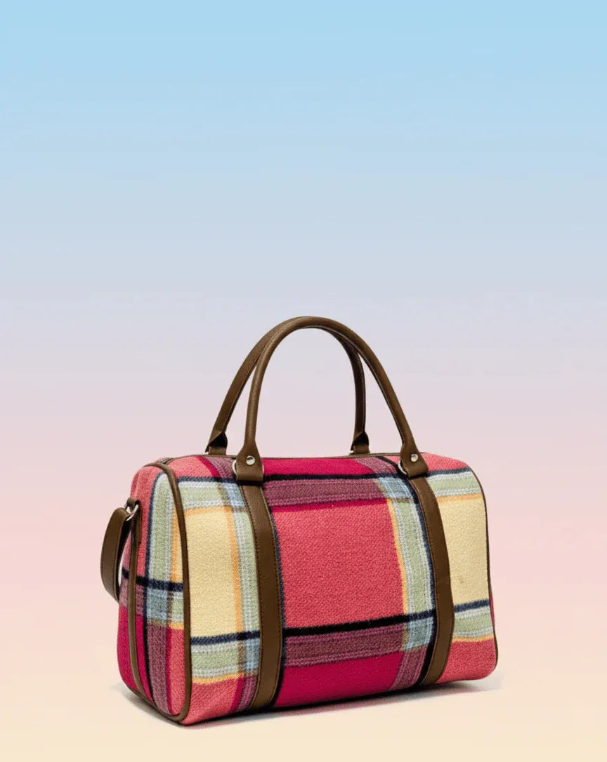 Colorblock Plaid Handbag