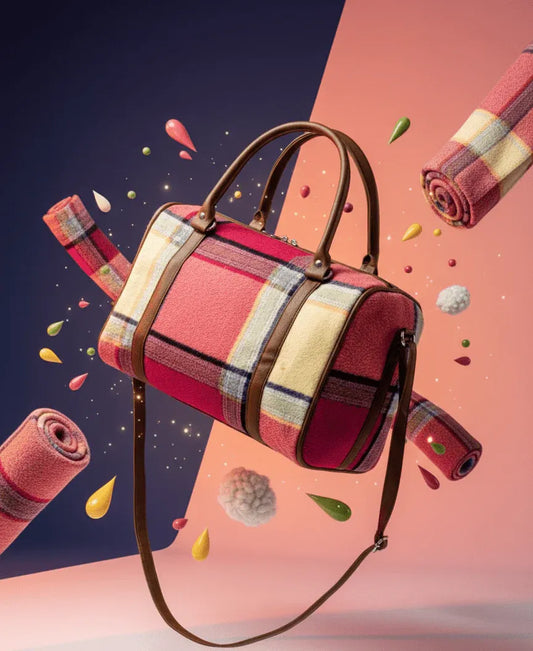 Colorblock Plaid Handbag