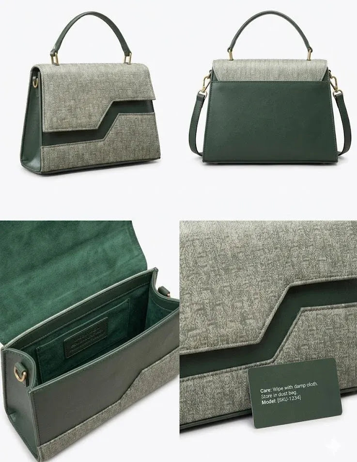 Elegant Textured Flap Handbag for Women