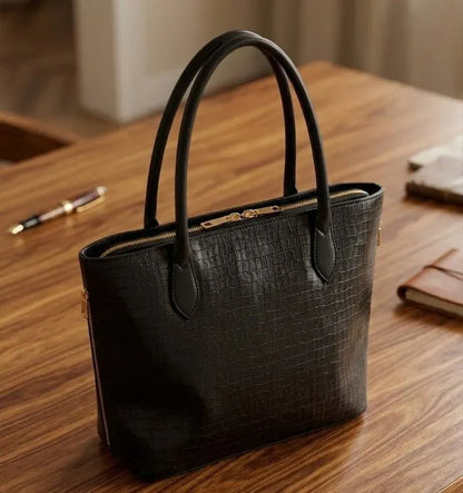 Elegant Croc Texture Tote Handbag for Women